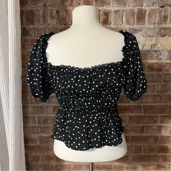 Line and Dot Revolve Polka Dot Lace Floral Crop Top NWT -Size XS -TP12 - Picture 2 of 8